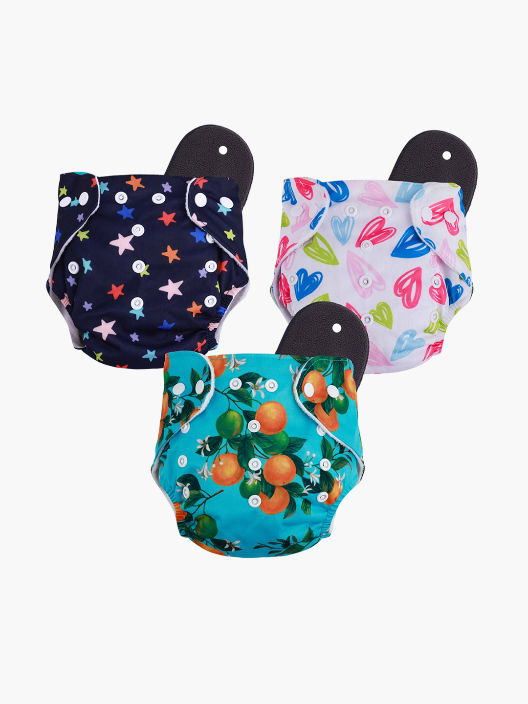 Novo Baby Set Of 3 Leakproof & Reusable Cloth Diaper With 5 Layer High Absorbent Pad