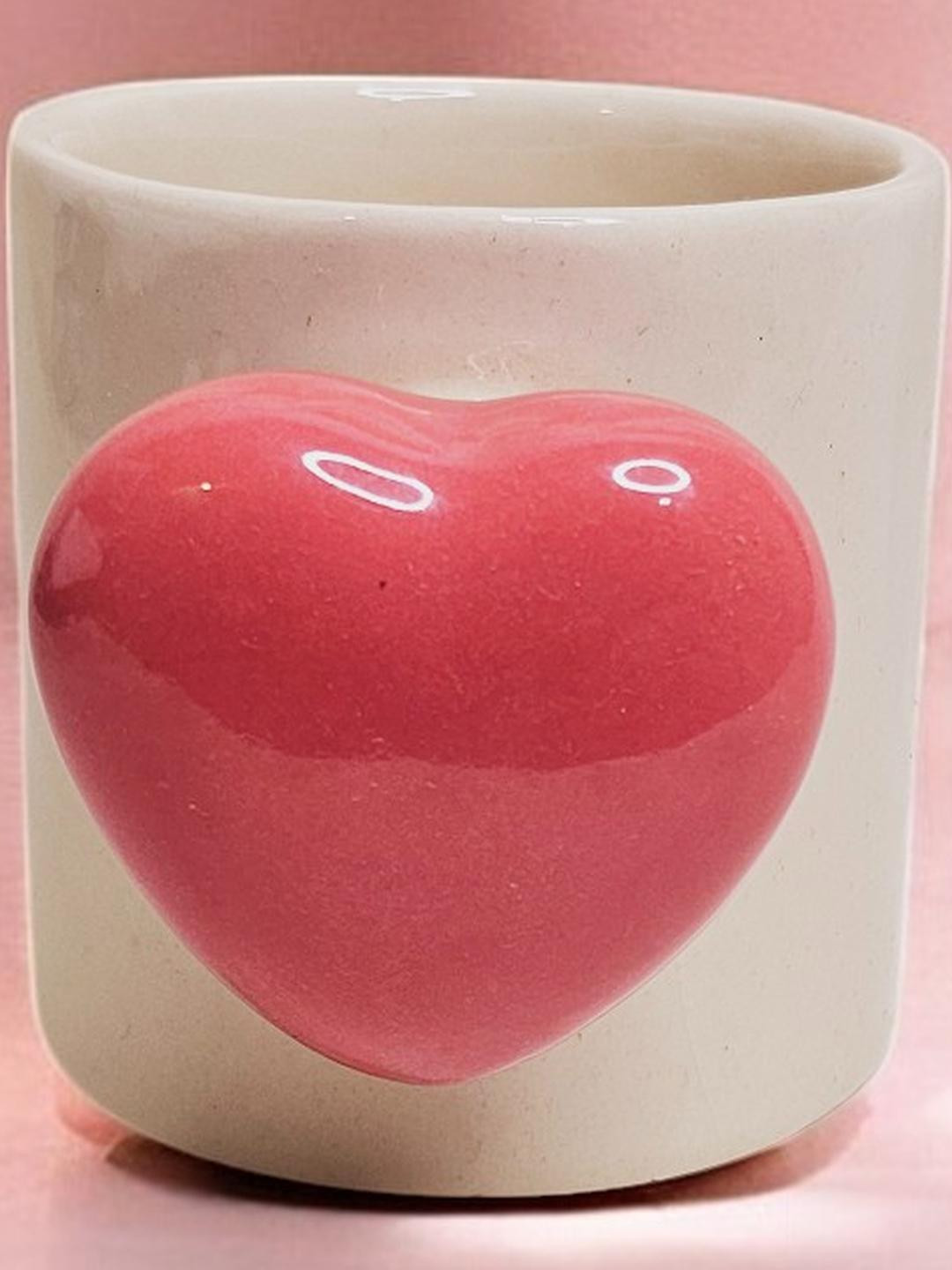 Cute Ceramic Mug with Heart Handle