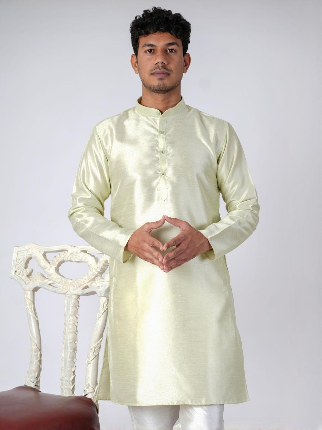 Aadi Shuddh Men Green Kurtas