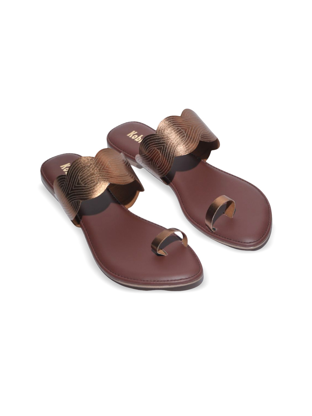 Koblerr Women Printed Metallic One Toe Flats