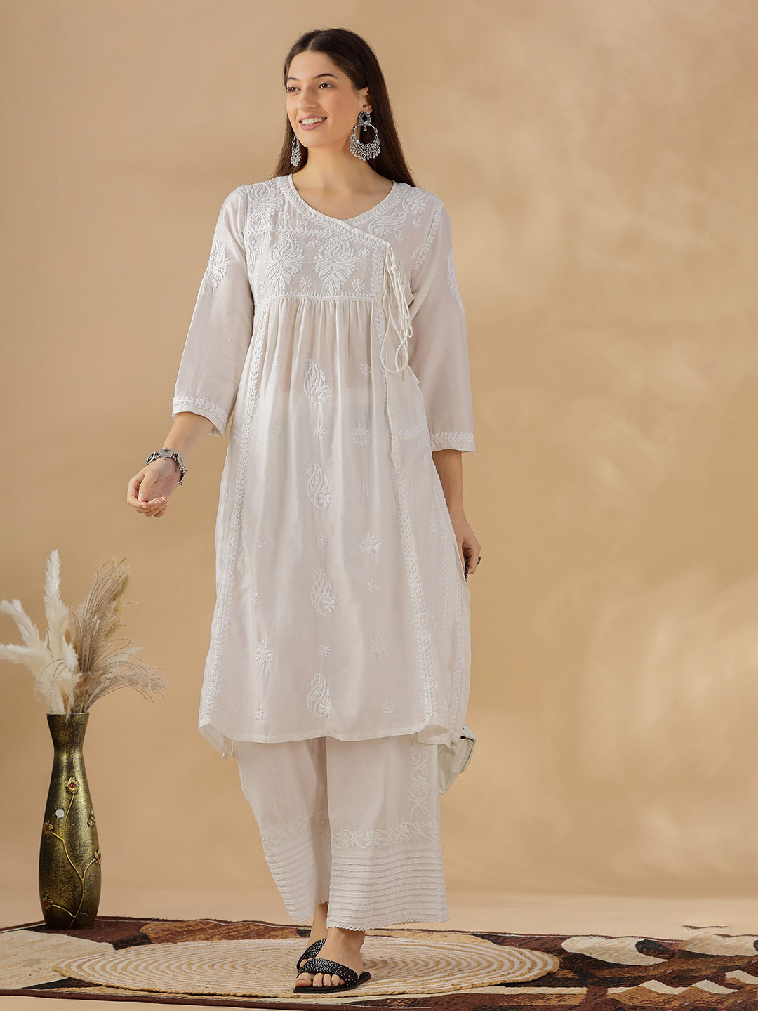 Club Loom Women Solid Festive A-Line Kurta