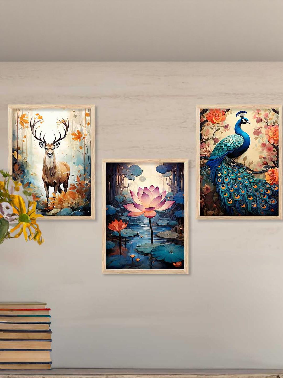 Bird and Animal Wall Art  With Frame Home Decor Wall Painting For Living Room Office Bedroom