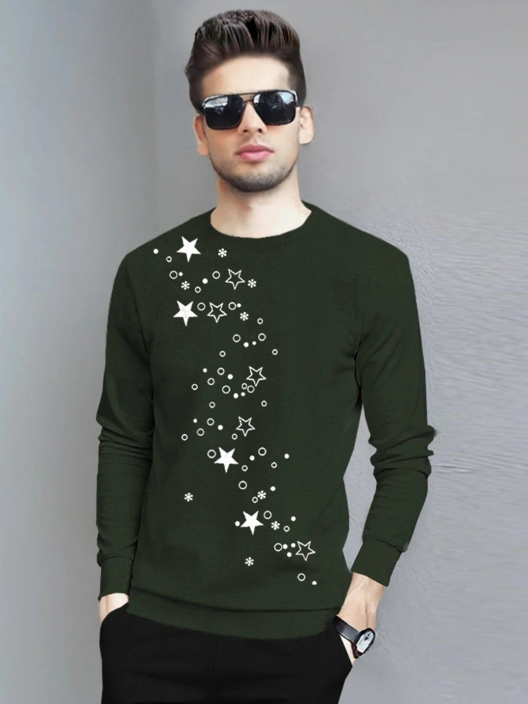 TRIPR Graphic Printed Round Neck Cotton T-shirt