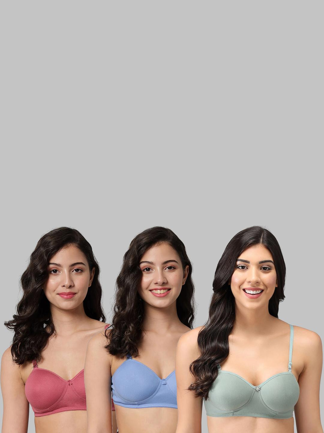 Women Cotton Red,Light Blue,Green Padded Non-Wired Lingerie Bra Sport wear Gym Crop Tank Top