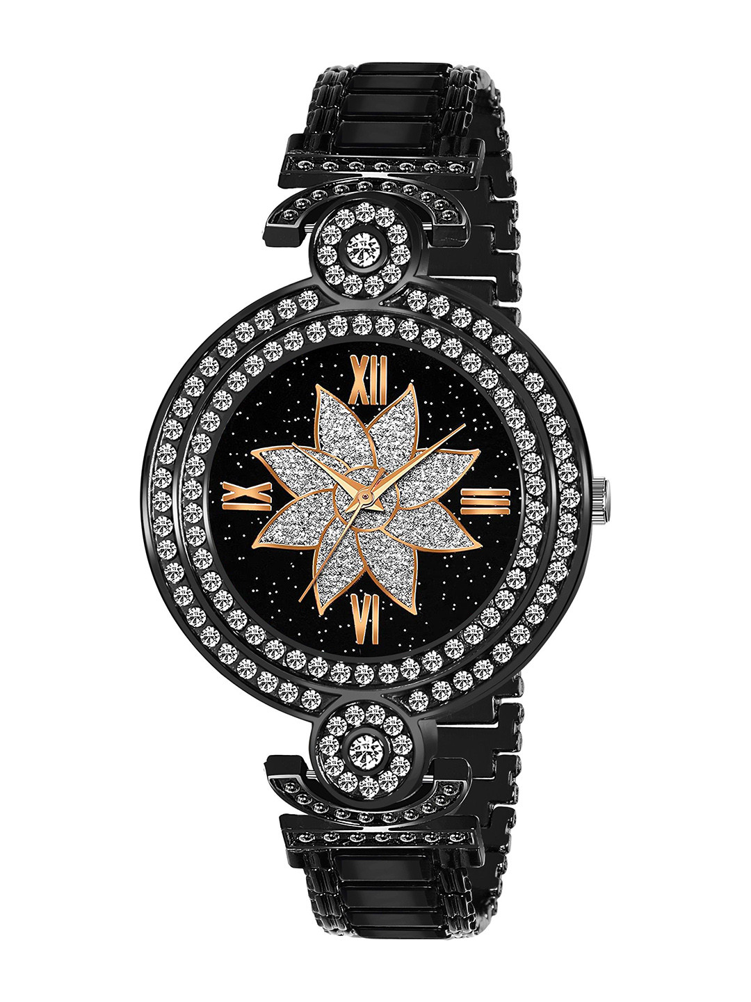 Gopal Shopcart Unisex Embellished Dial & Bracelet Style Analogue Watch GR_104 Flower