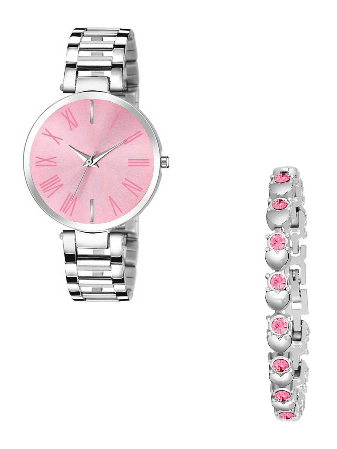 Gopal Shopcart Women Analogue Watch Gift Set Pink Dial titan Pink Silver Dani