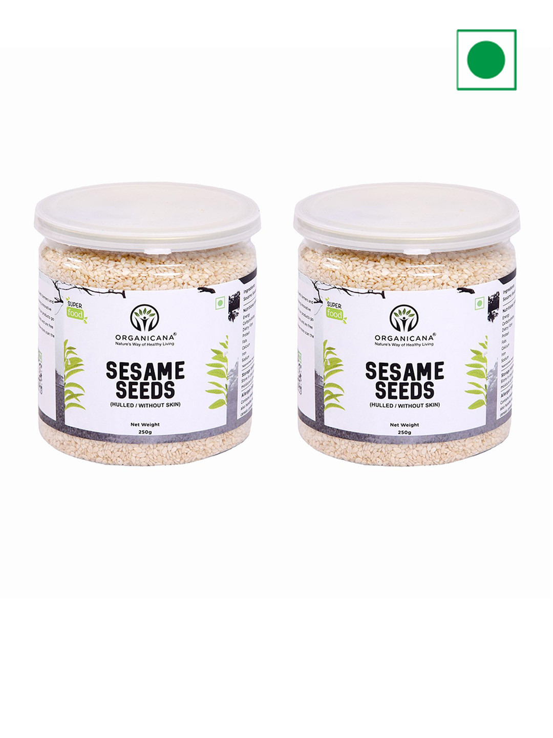 Organicana Set Of 2 White Sesame Seeds- 250g Each