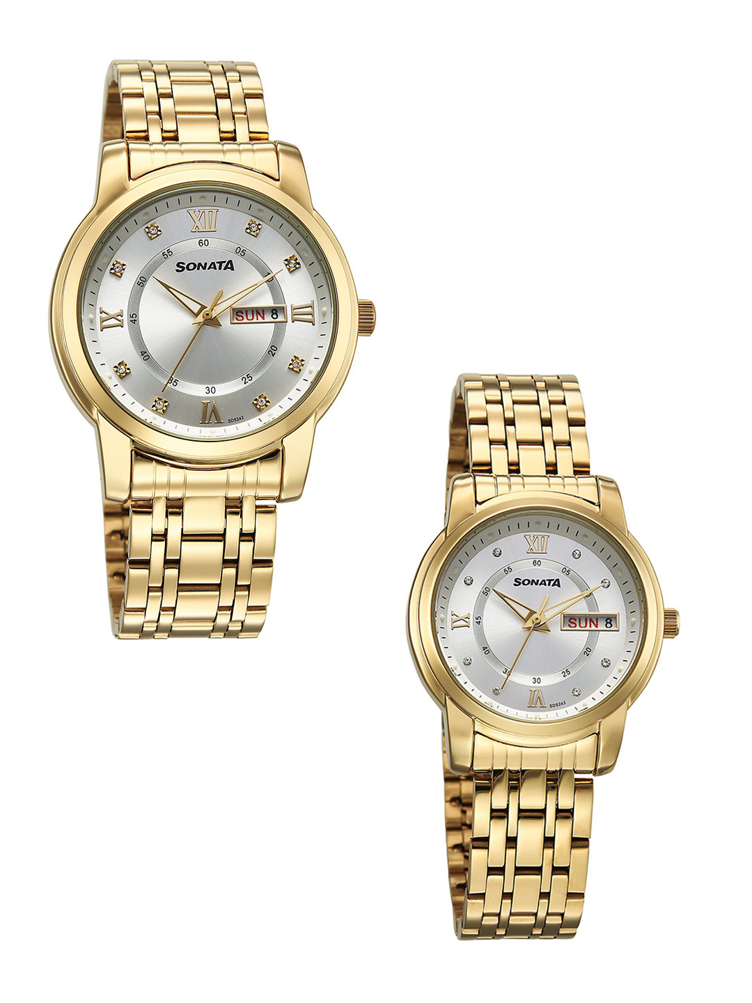 Sonata Perfect Pairs Quartz Round Dial Men's and Women's Pairs Watch - 7715787090YM01