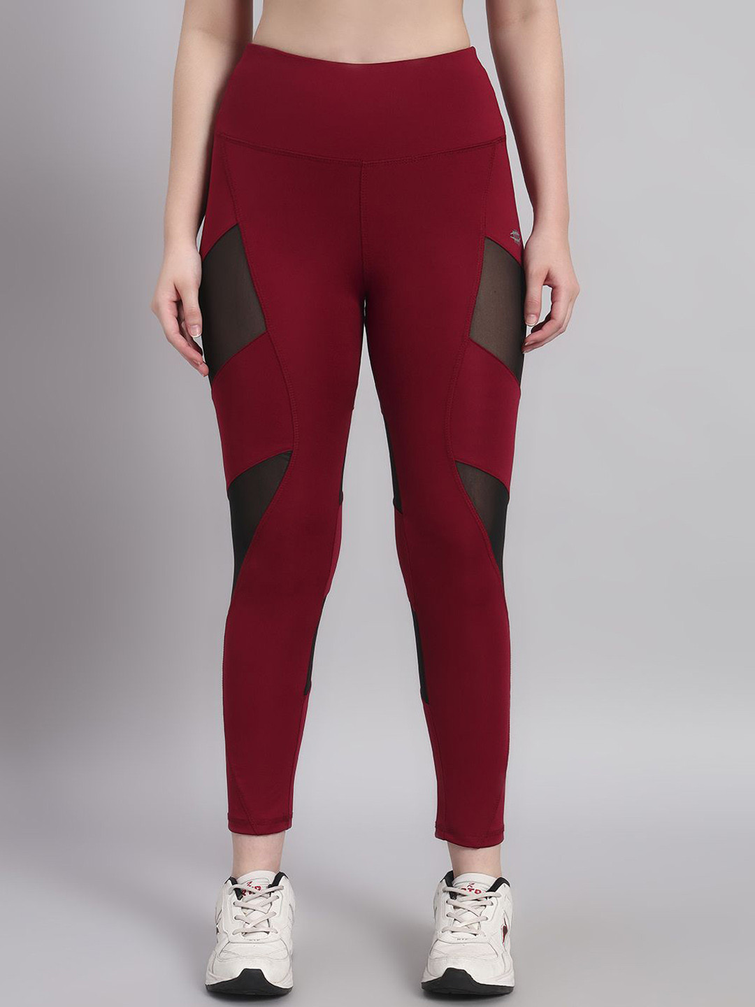 CLOTHWIK COLLECTION Women High-Rise Rapid-Dry Mesh Panel Tights