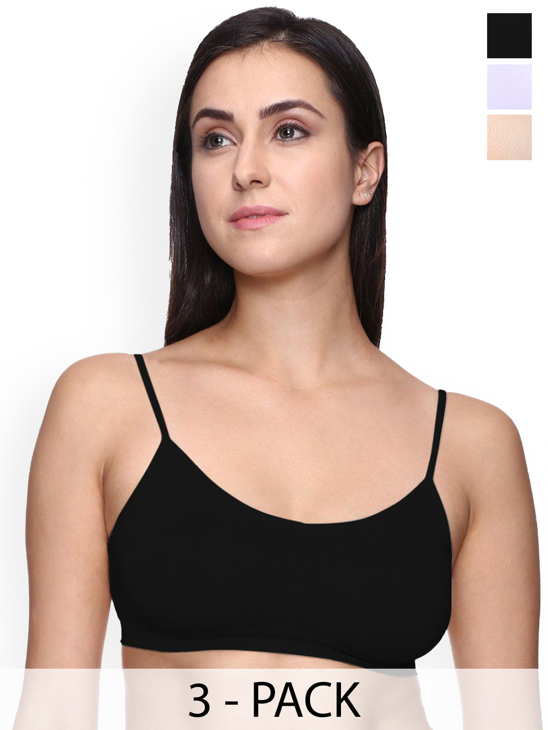 HARRY & JAMES Pack Of 3 Non Paddeed Cotton Sports Bra