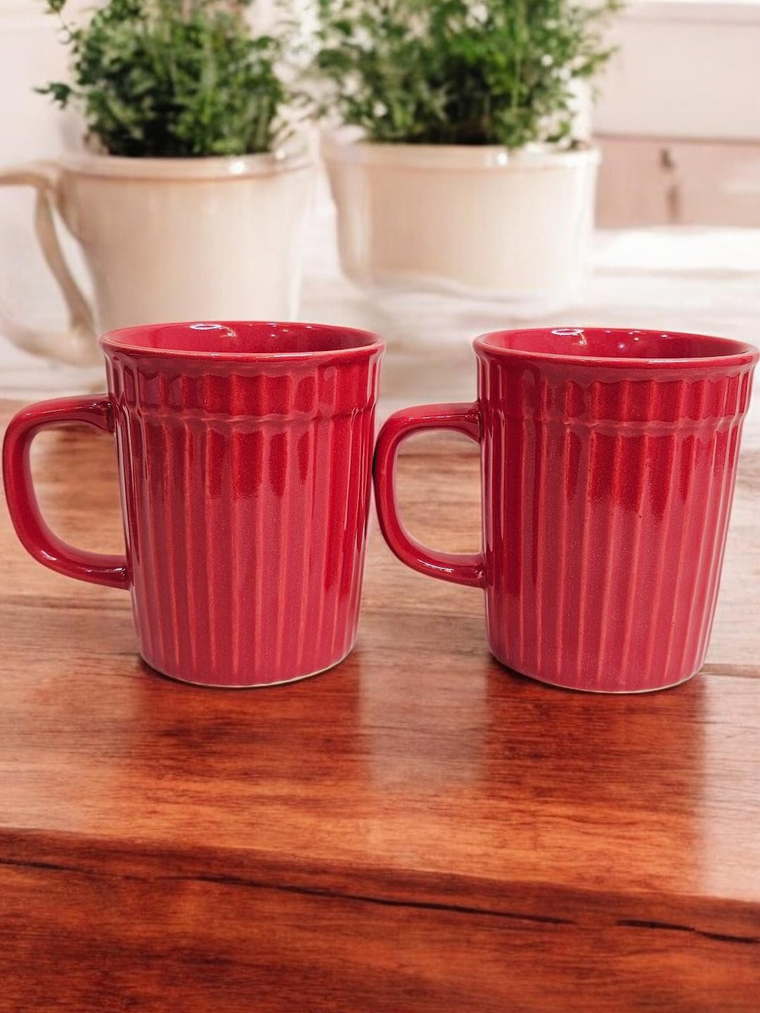Ceramic Pastel Milk Mug Red