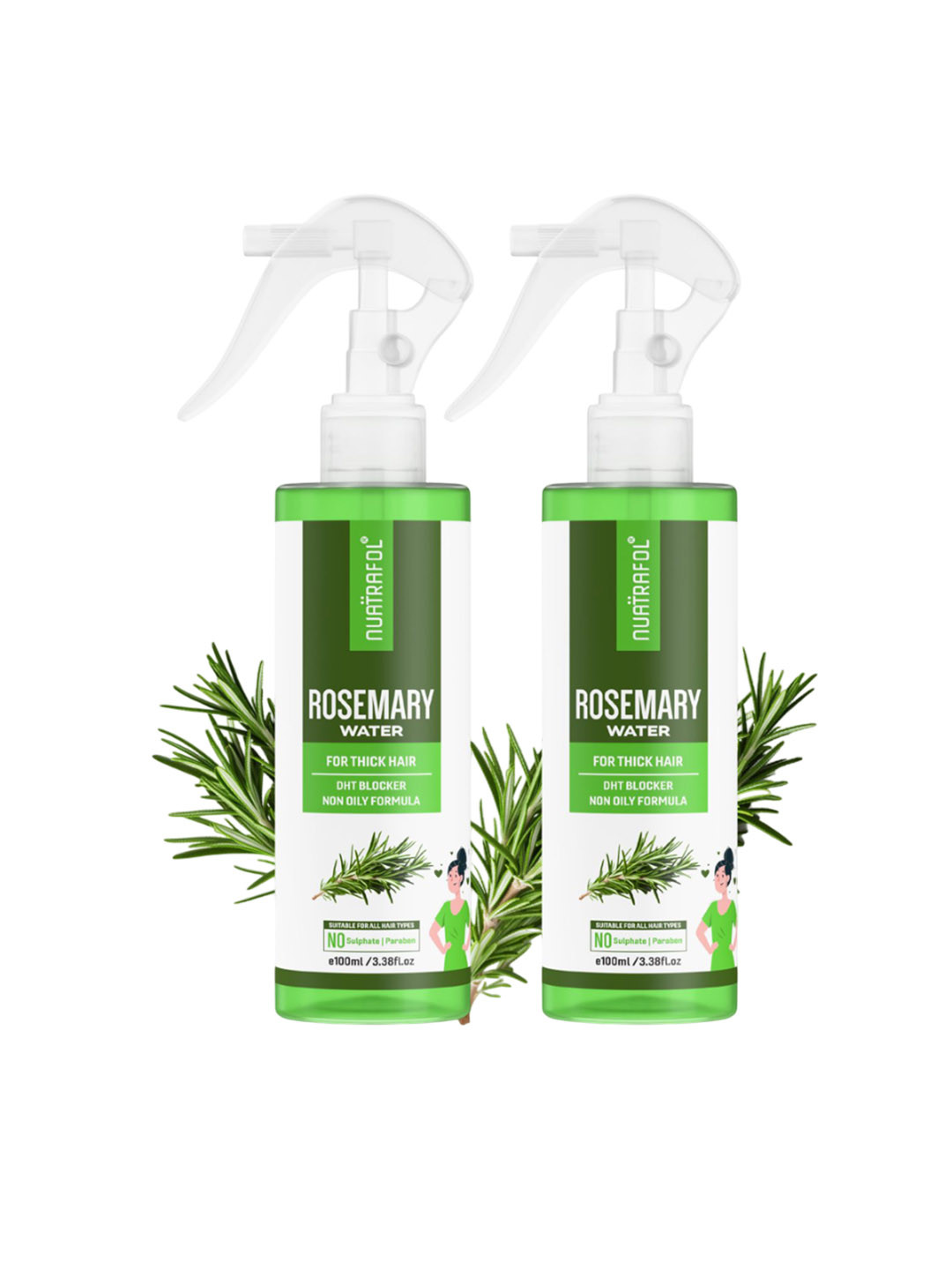NUATRAFOL Set Of 2 Rosemary Water For Hair Growth- 100 ml Each