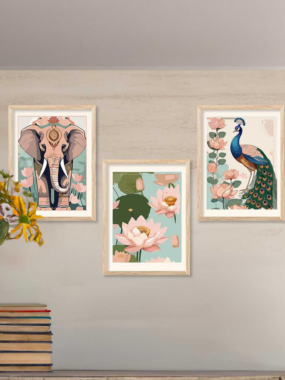 Bird and Animal Wall Art  With Frame Home Decor Wall Painting For Living Room Office Bedroom