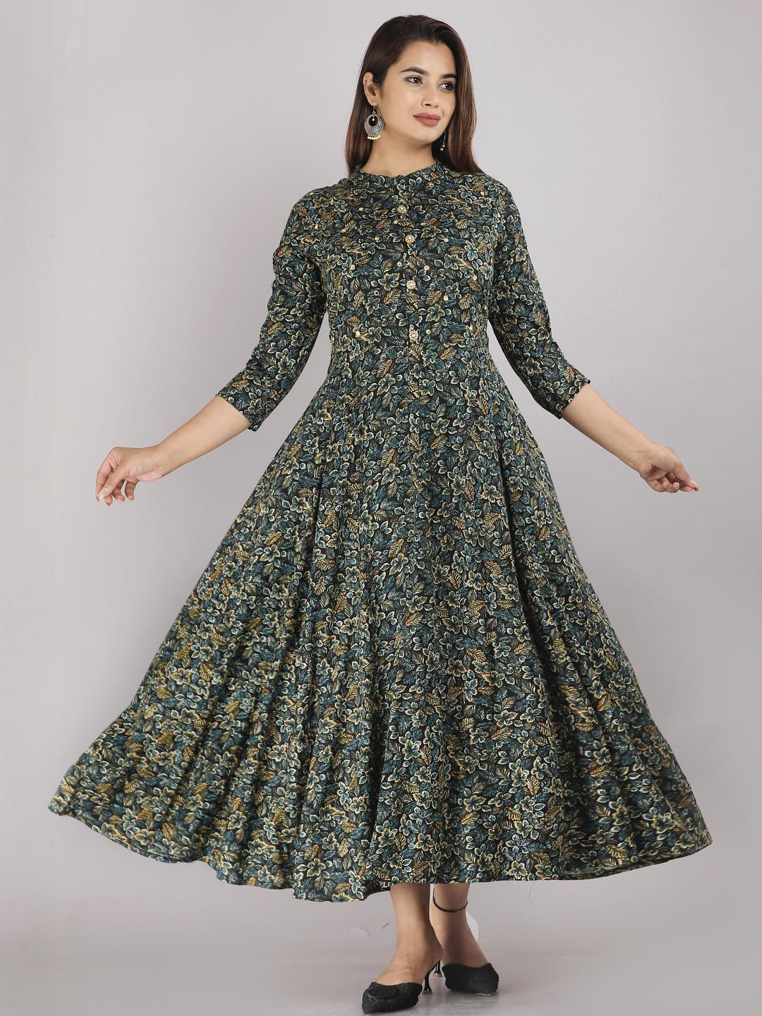 VIPY HANGER Women Ethnic Motifs Printed Thread Work Anarkali Kurta
