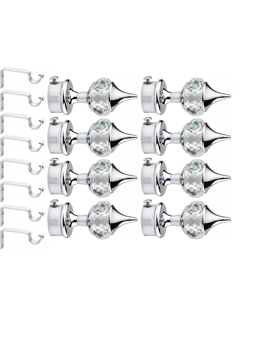 Ghazian Silver Rod Rail Bracket Metal (Pack of 16)