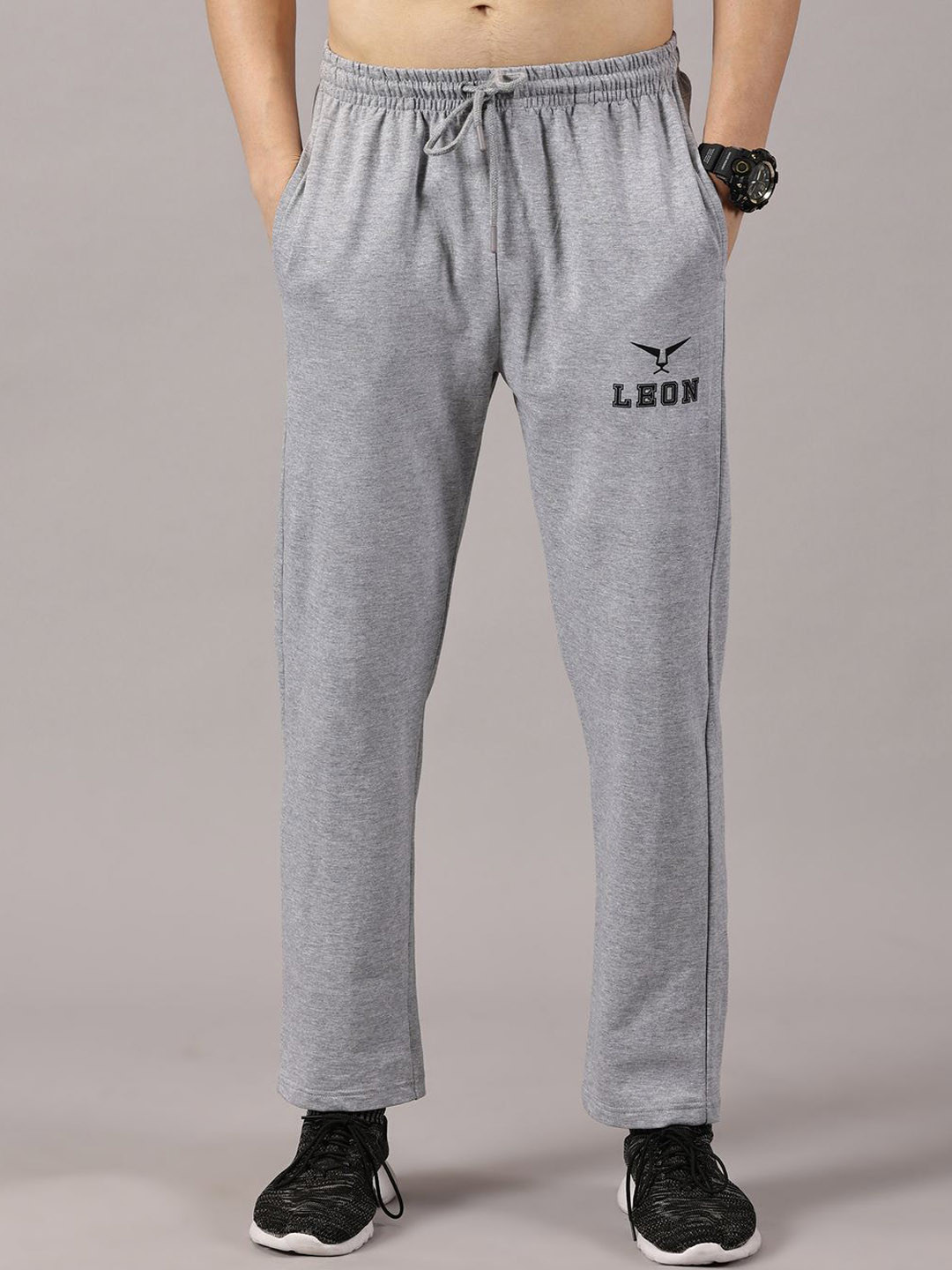 LEON Men Cotton Mid-Rise Track Pants