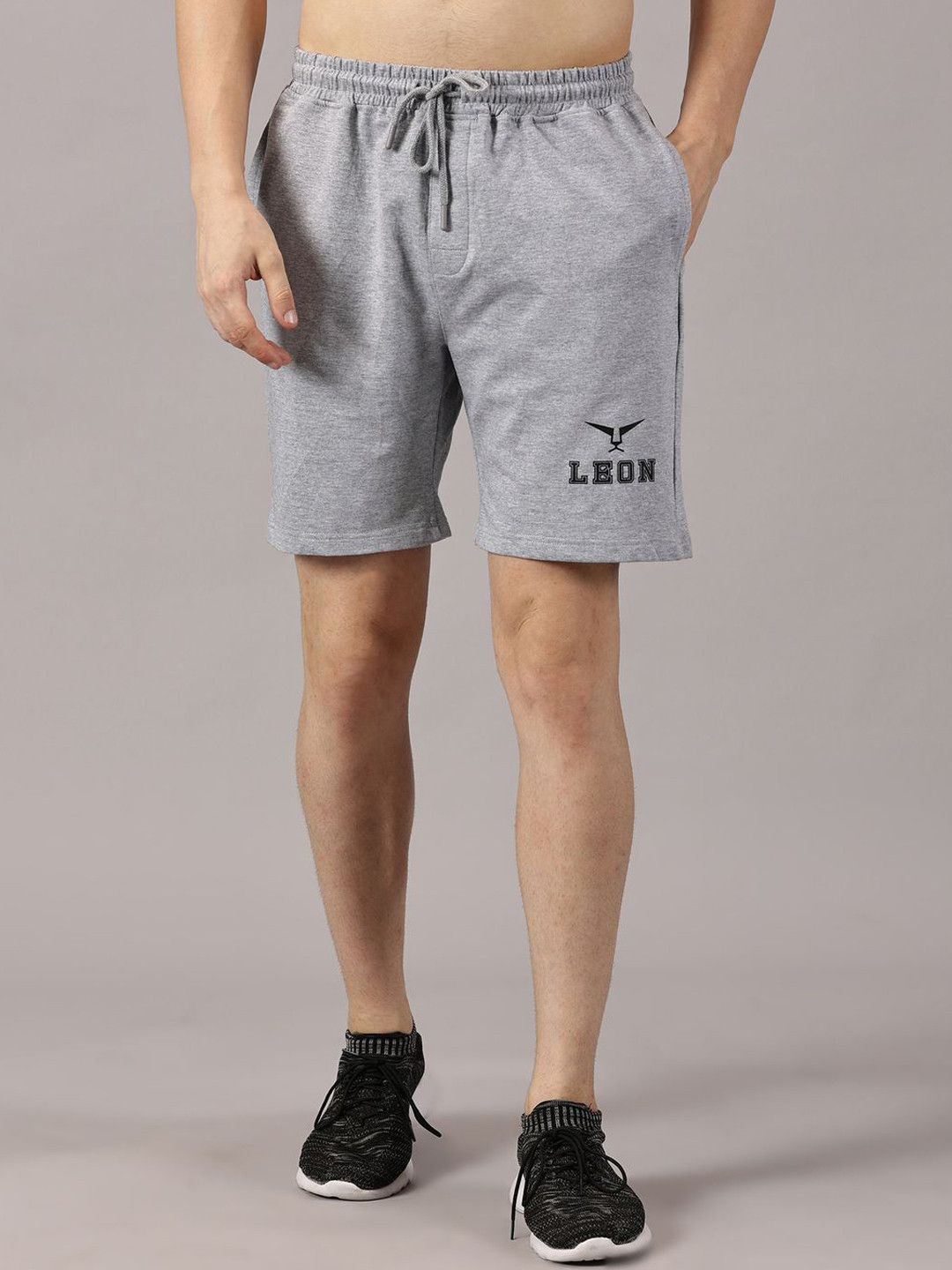 LEON Men Solid Regular Fit Knee Length Sports Shorts