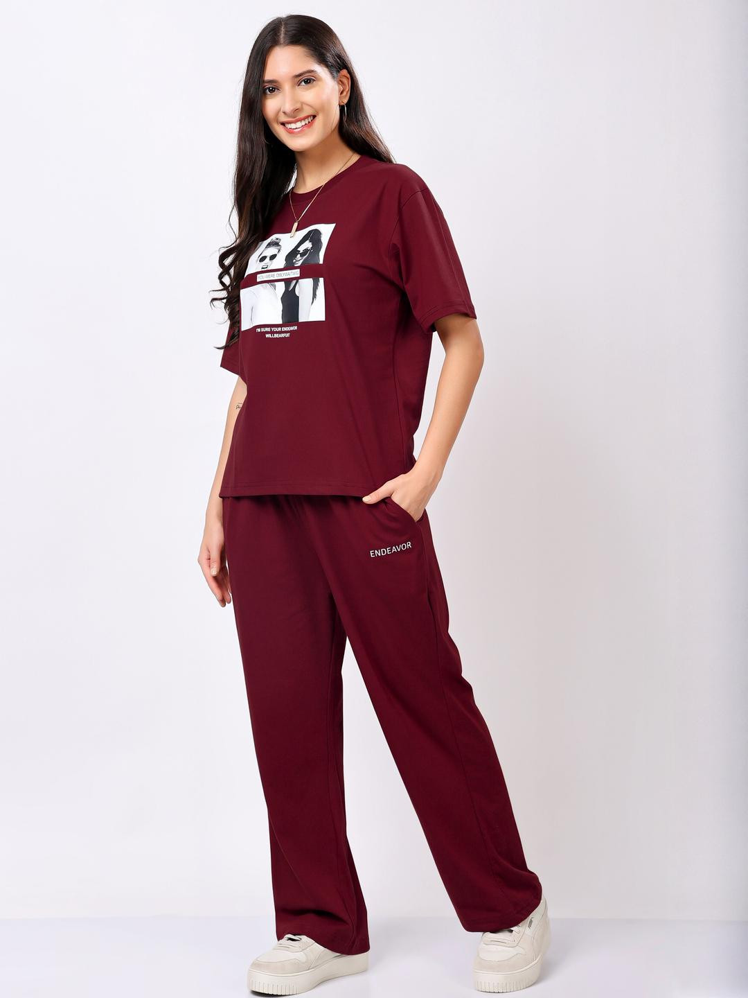 Lugo Women Maroon Co-Ords