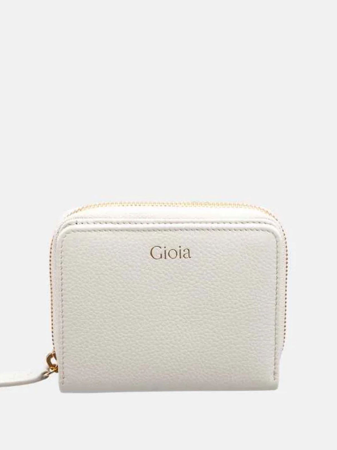 GIOIA Women Off White Leather Ava Credit Card and Coin Case