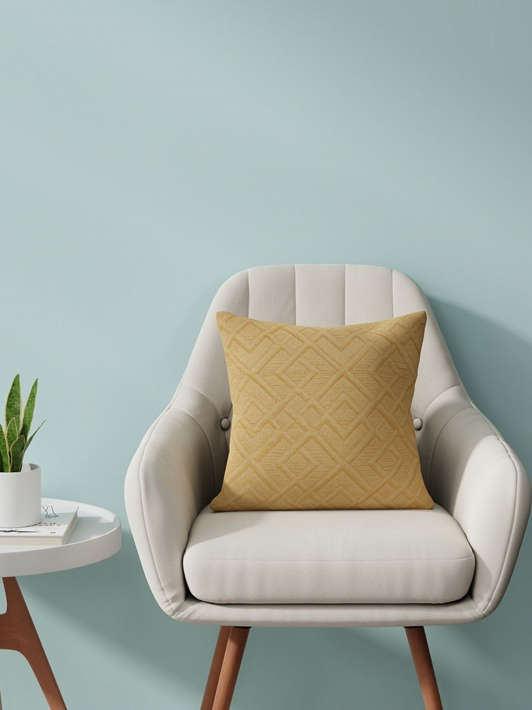 Bichauna Beige Geometric Square Cushion Covers