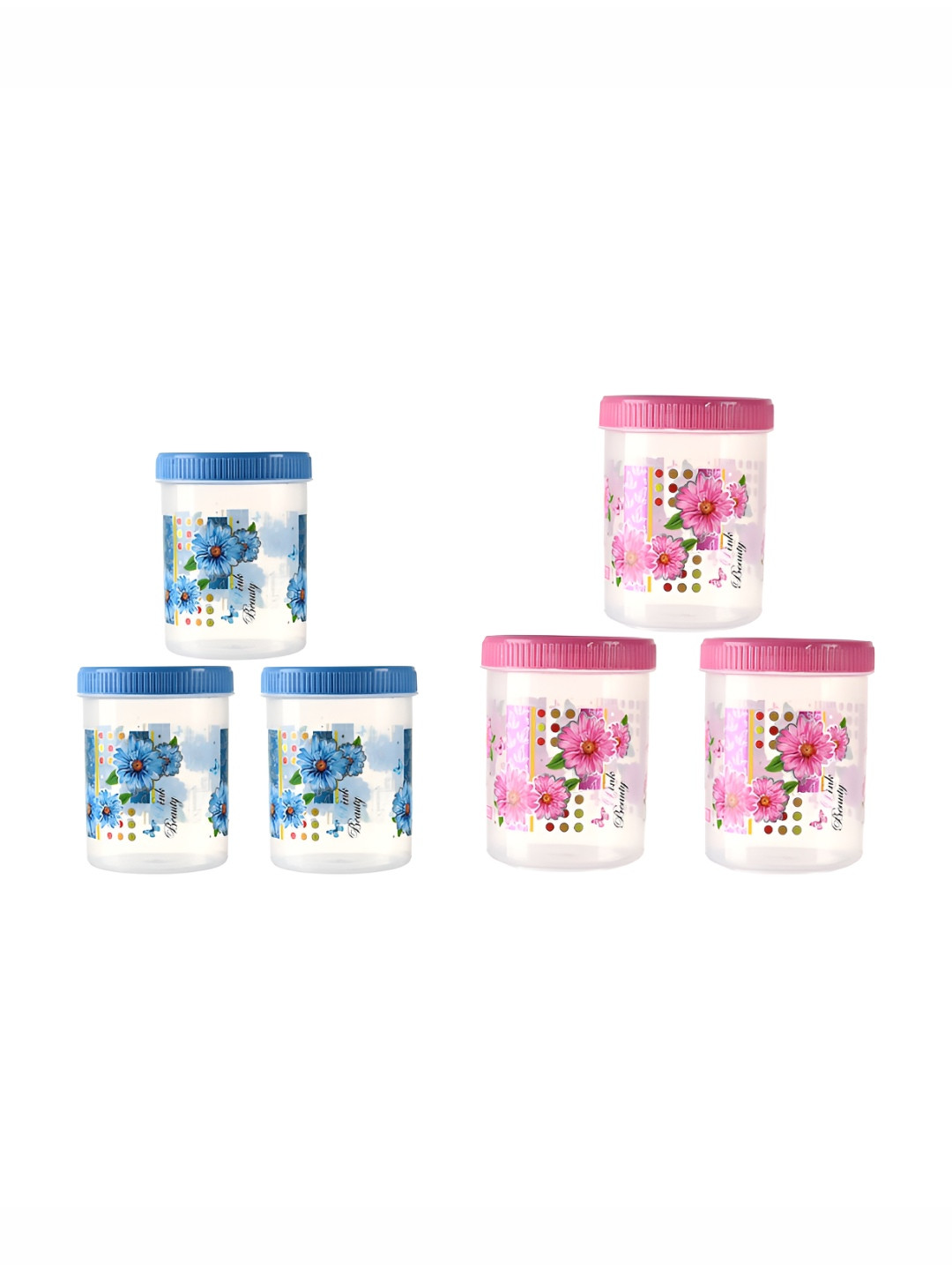 Aura Blue & Pink 6 Pieces Easy To Clean Box Containers