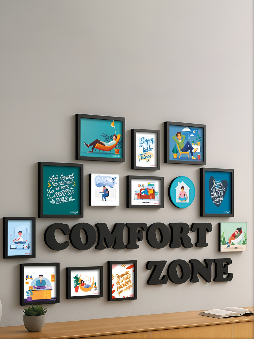 RANDOM Set Of 10 Comfort Zone Wall Frame Set