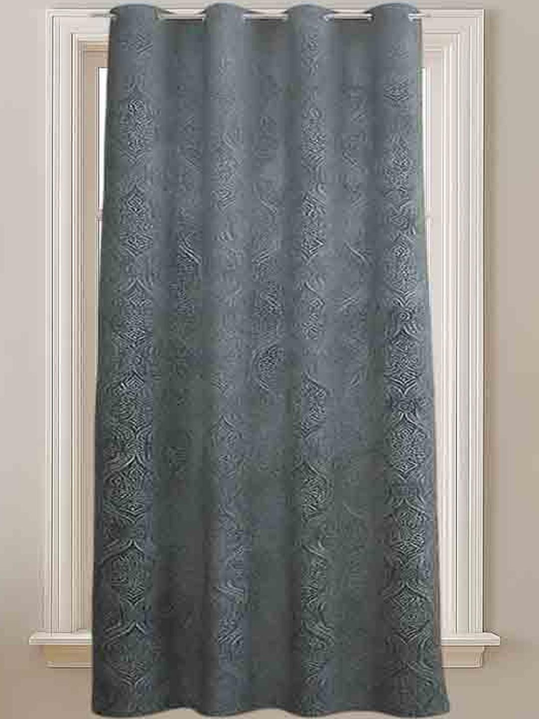 IVAZA Grey Velvet Window Curtains
