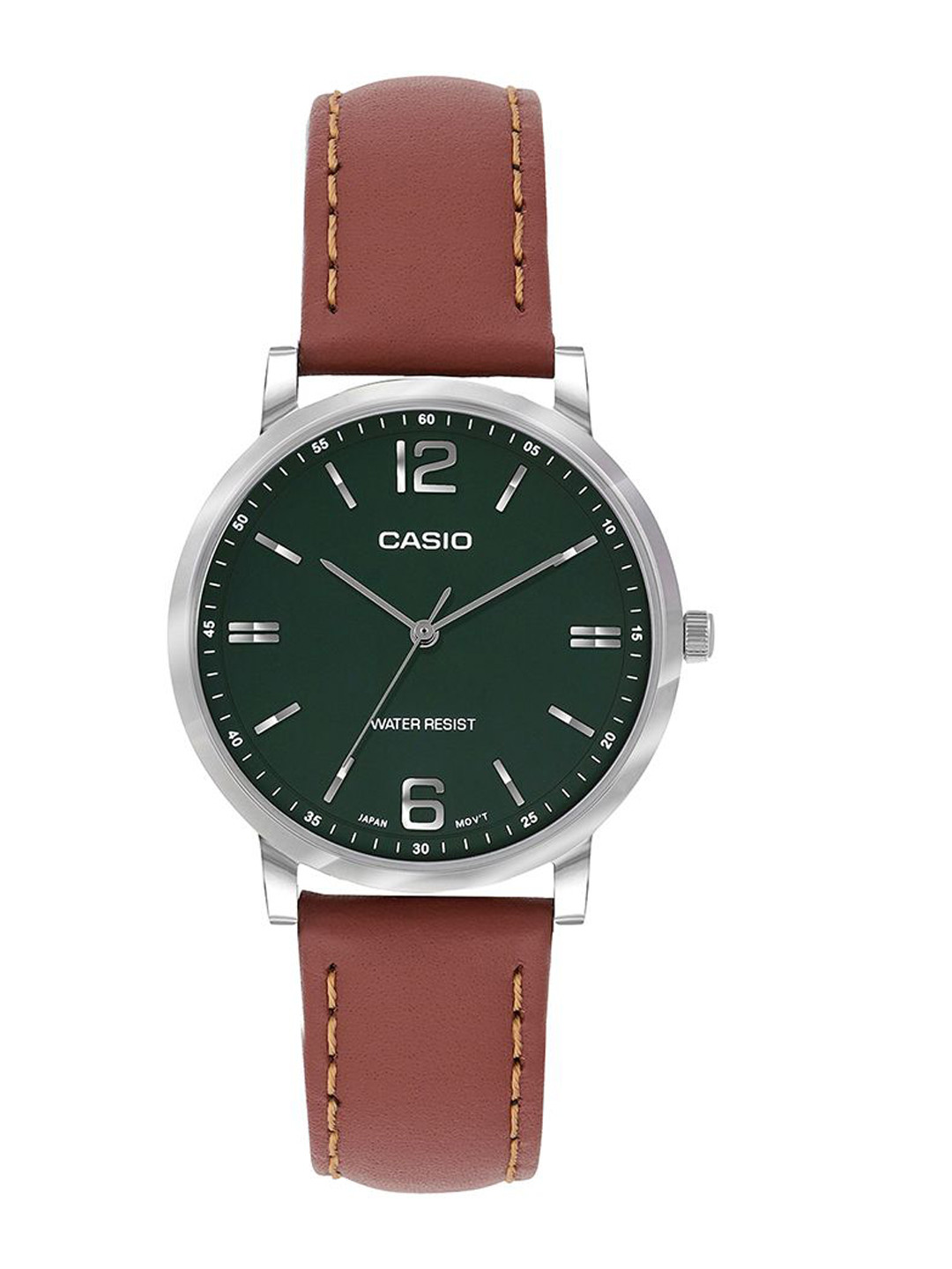 CASIO Women Brass Dial & Leather Cuff Straps Analogue Watch A2447