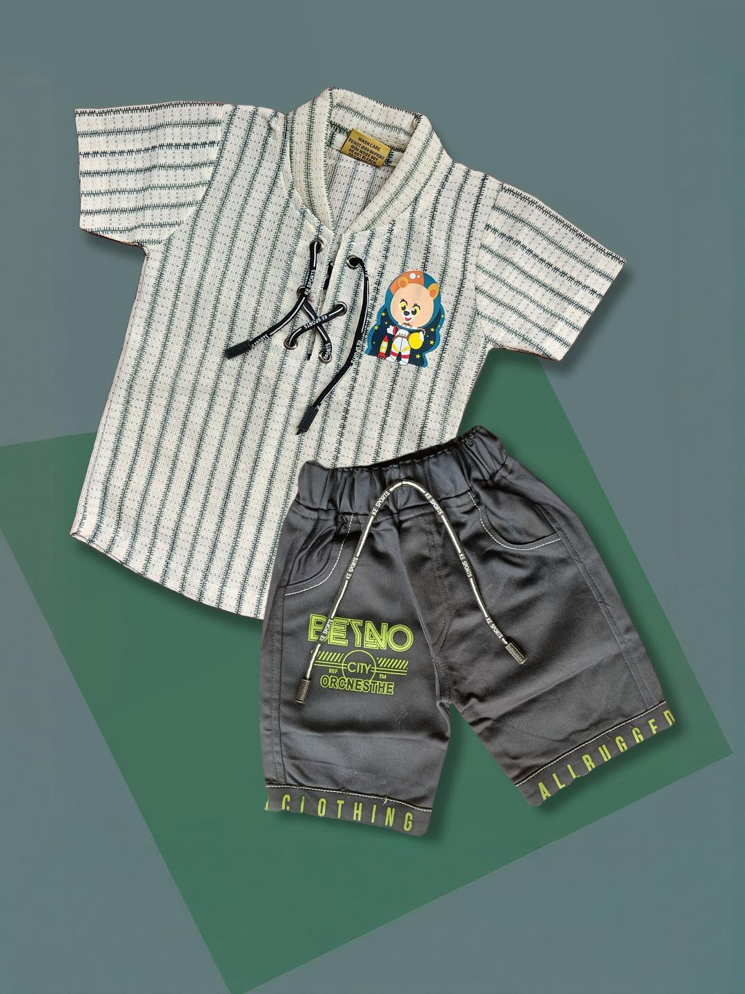 Qutie Ninja Boys Green Clothing Set