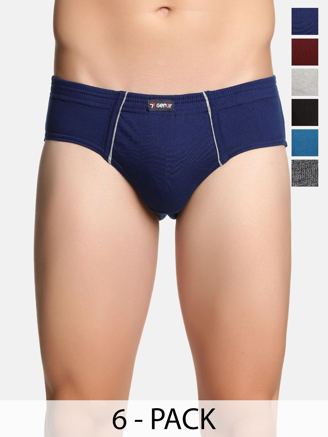 Genx Pack Of 6 Assorted Basic Briefs Genx-Gusto-Brief-IE-6