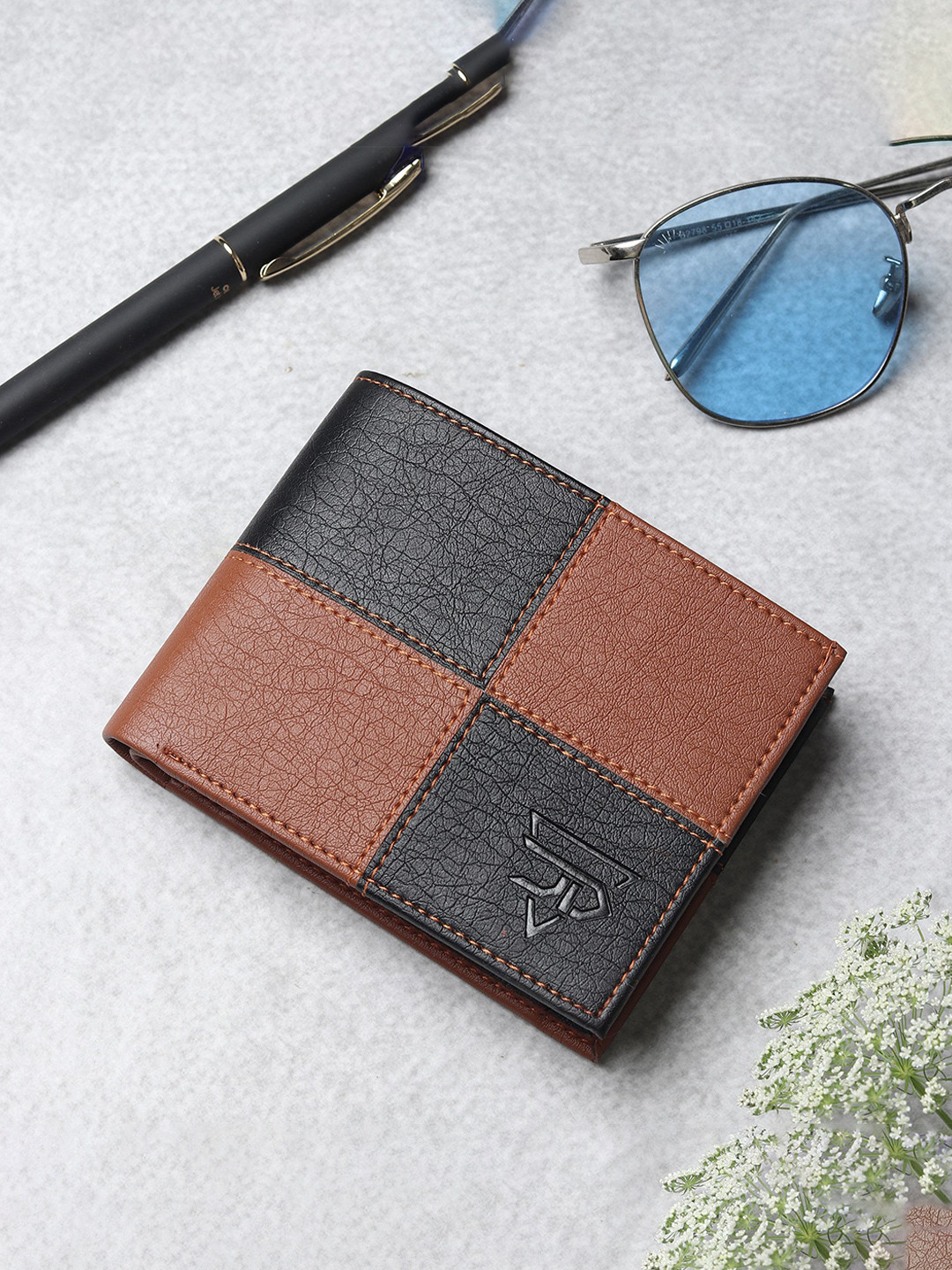 JND Men Colourblocked Two Fold Wallet