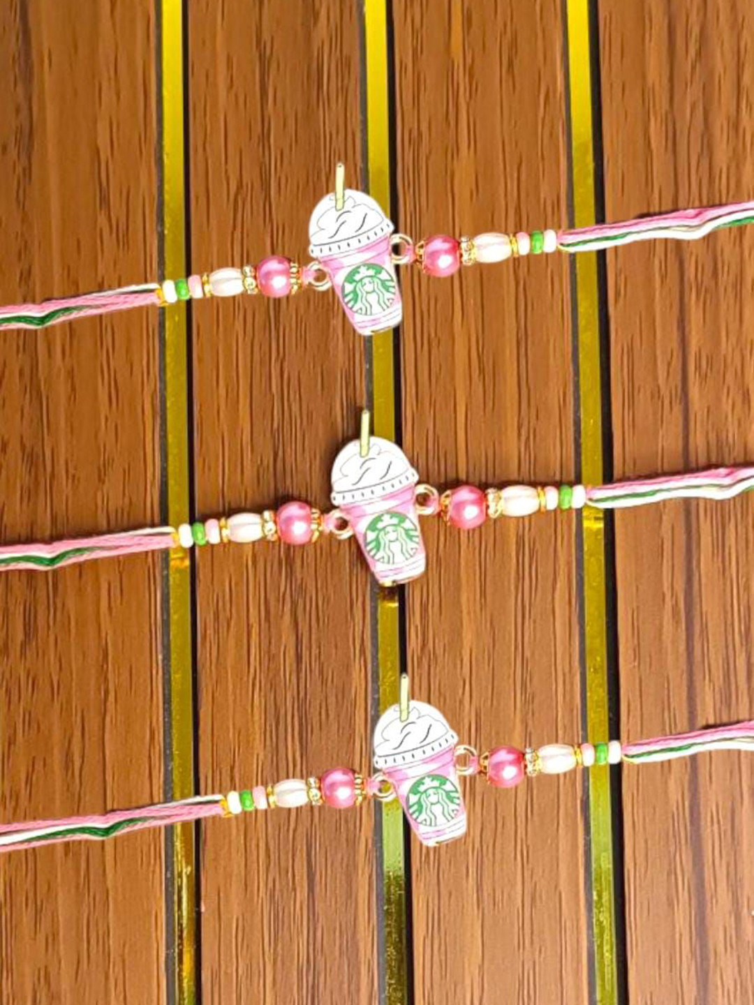 PUFFSMART Set Of 3 Kids Starbucks Designe Rakhi