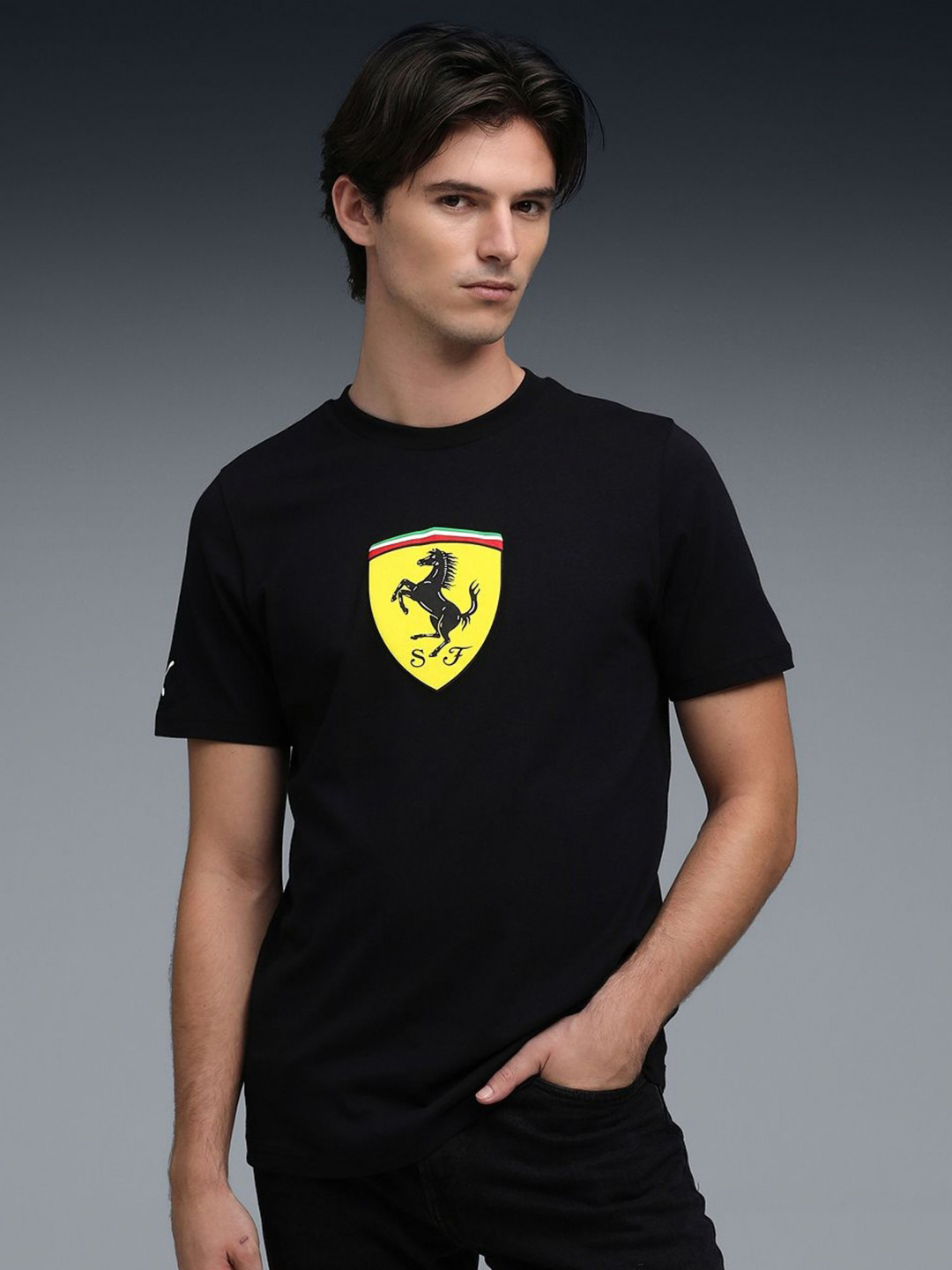 PUMA Motorsport Ferrari Men's Cotton Colored Shield Tee