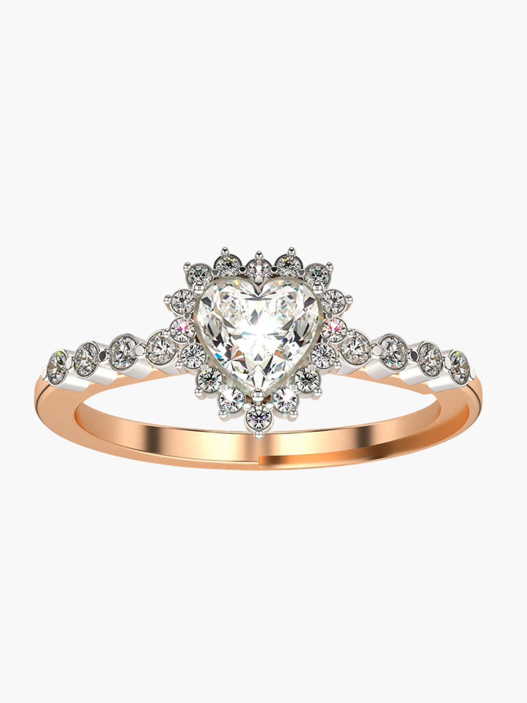 VALANOVA Women 18 Kt Rose Gold & Certified Lab Grown Diamond Ring 1.81gm 0.66 carats