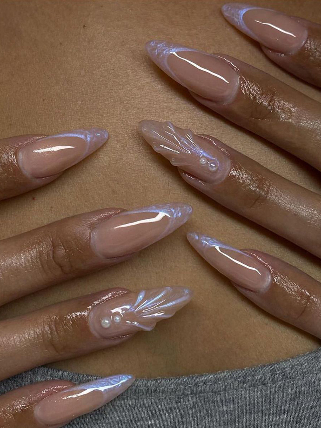 GLOW CUPID 25 Pieces Reusable Press On Nails - Coral Fantasy