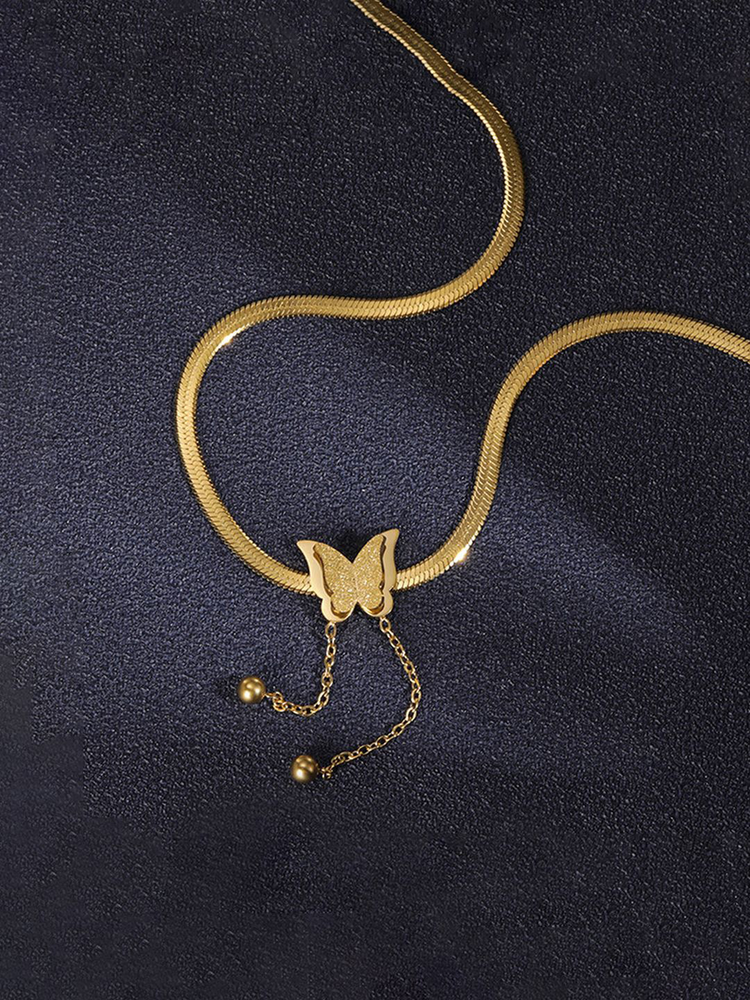 Designs & You Gold-Plated Anti Tarnish Butterfly Pendant Necklace