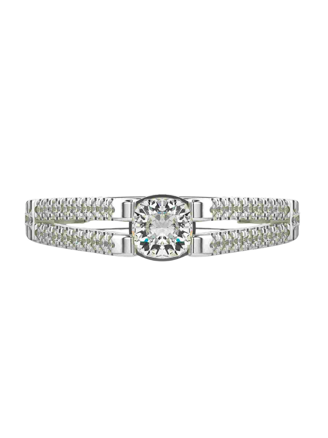VALANOVA Women 18 Kt White Gold Lab Grown Diamond Ring 0.85cts