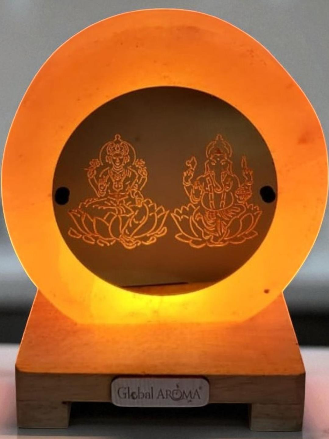 Laxmi Ganesha Himalayan rock salt crafted Lamp