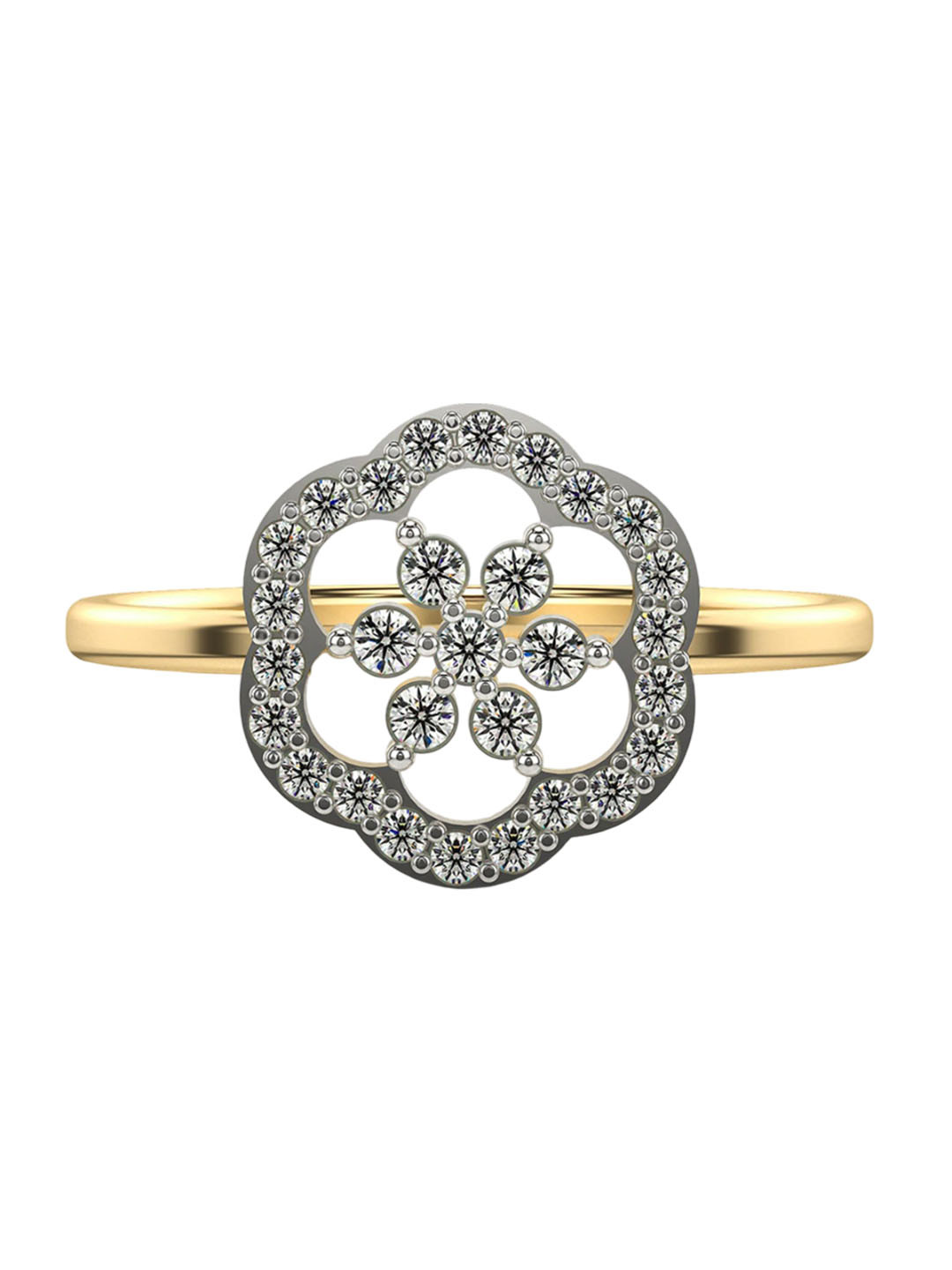 VALANOVA Women 18 Kt 925 Sterling Silver Lab Grown 0.26 CT Diamond Ring 1.81 gm