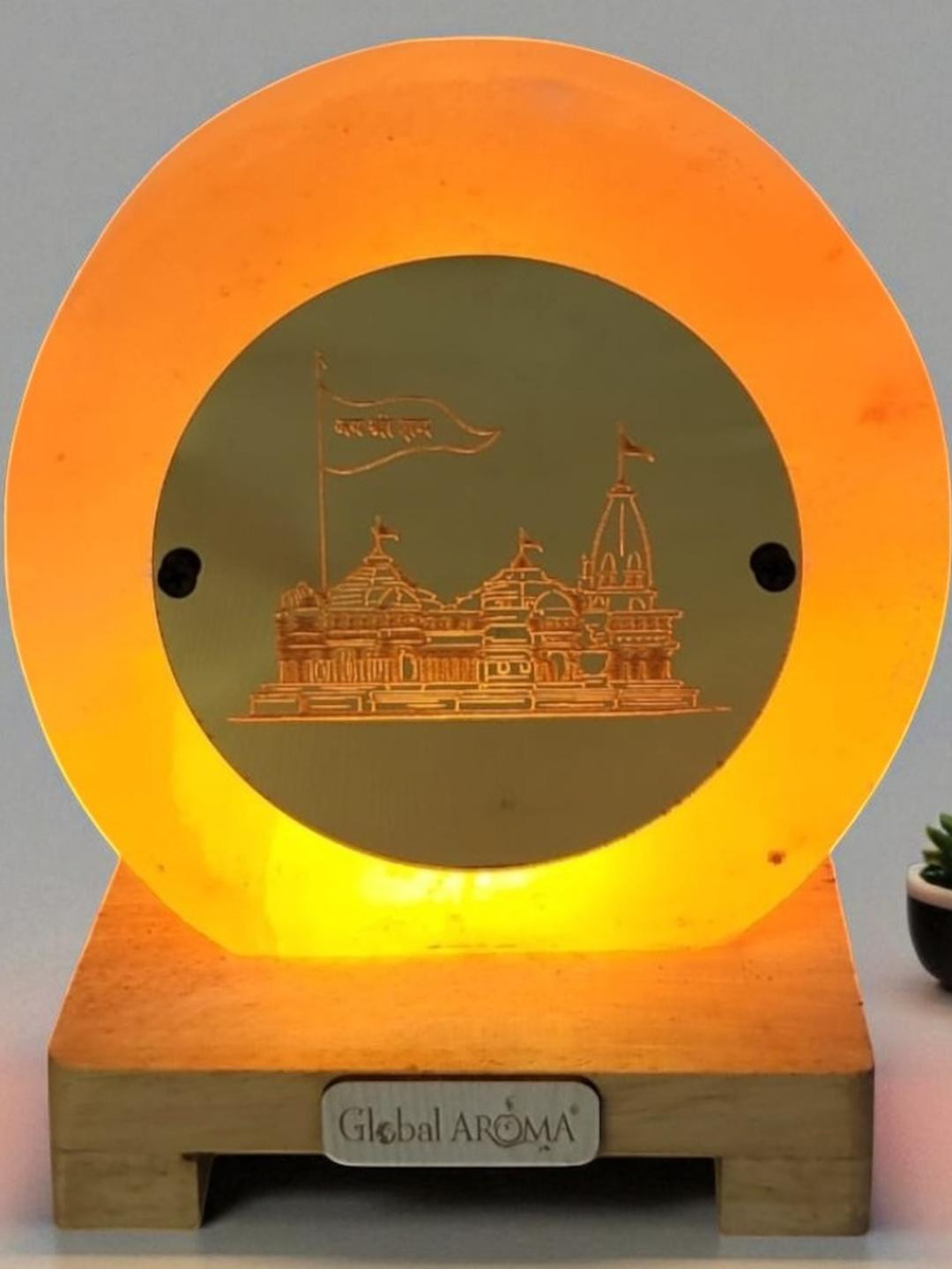 Ram Mandir Himalayan rock salt crafted Lamp