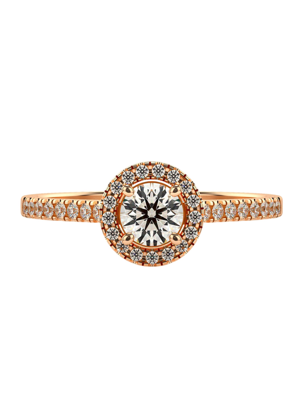 VALANOVA Women 18 Kt Rose Gold & Certified Lab Grown Diamond 0.50cts Ring