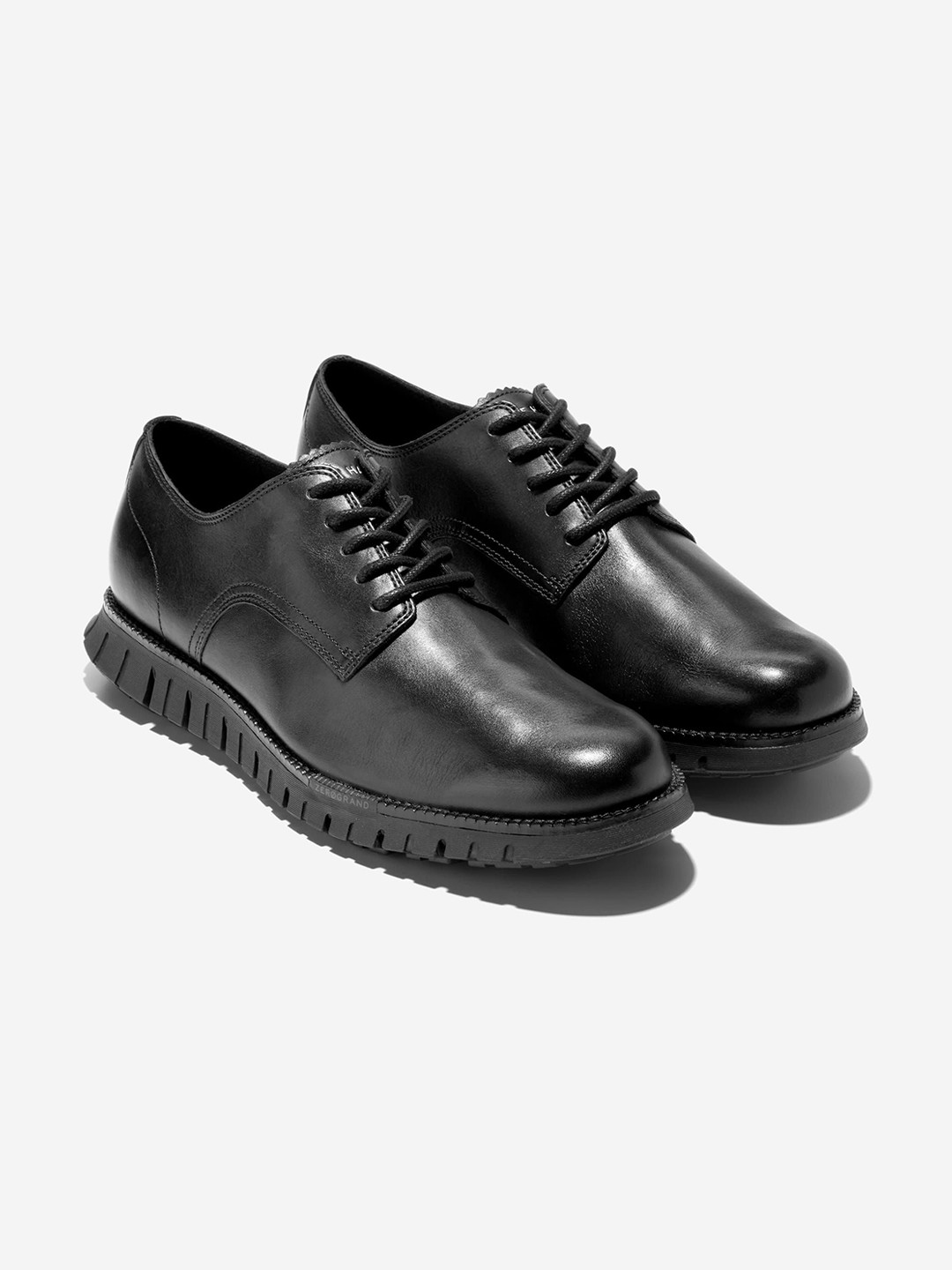 Cole Haan Men ZEROGRAND REMASTERED PLAIN TOE Black Derby Shoes