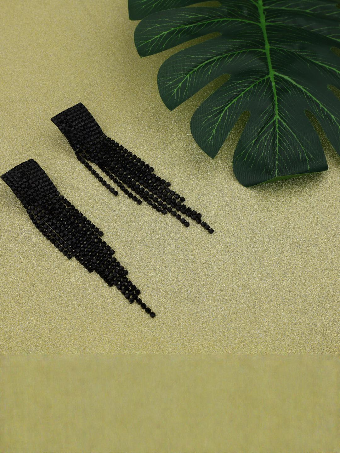 DENICRAAS Women Black Earrings