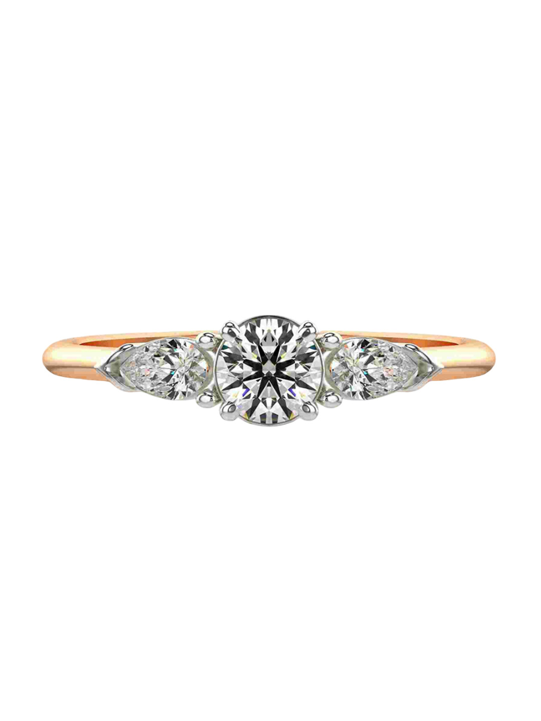 VALANOVA Women 18 Kt Rose Gold Lab Grown 0.68 CT Diamond Rings 1.29 gm