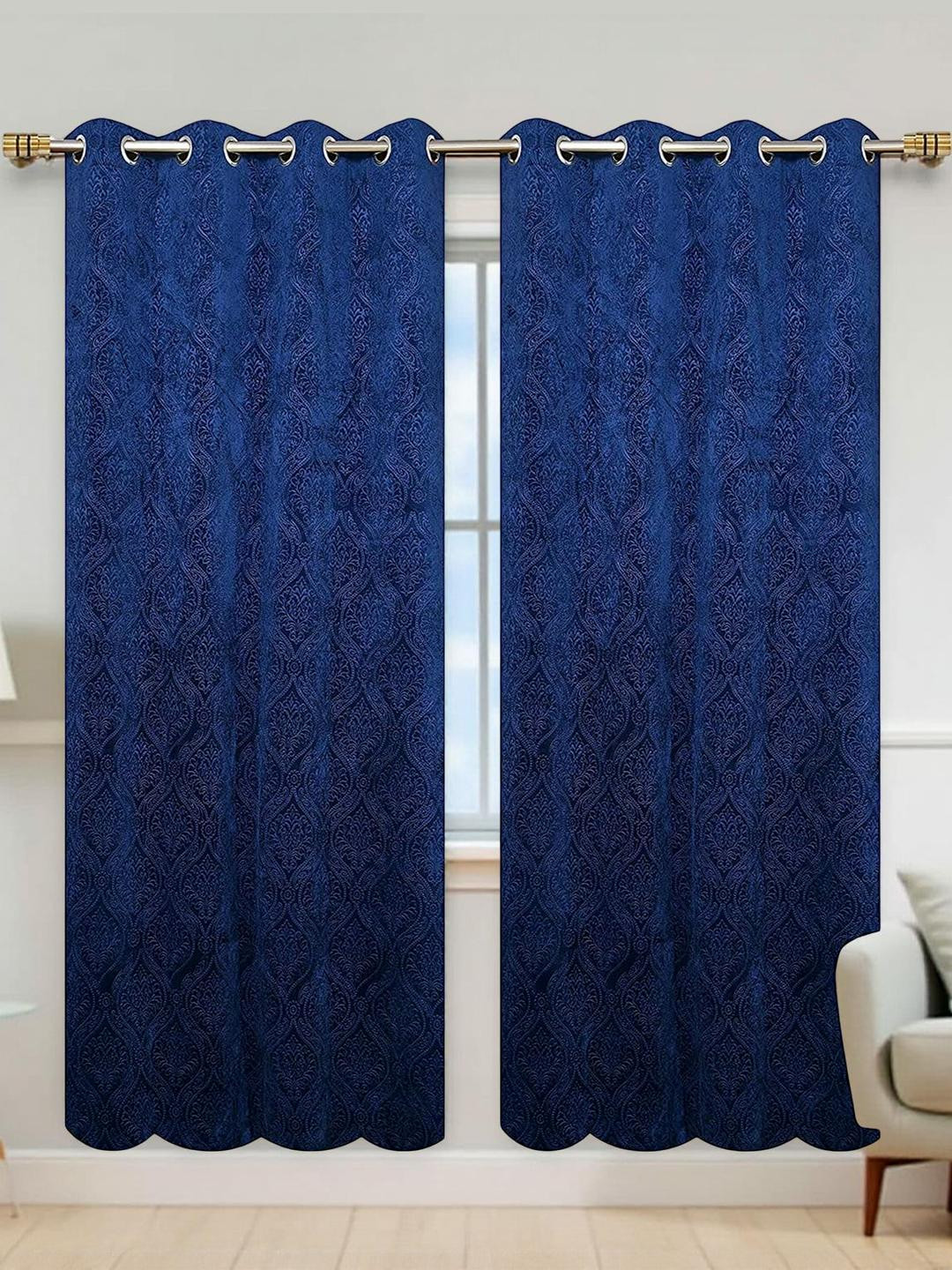 IVAZA Blue Velvet Long Door Curtains