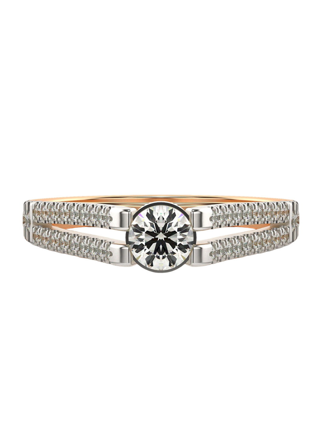 VALANOVA Women 18 Kt 925 Sterling Silver Lab Grown 0.65 CT Diamond Ring 2.82 gm