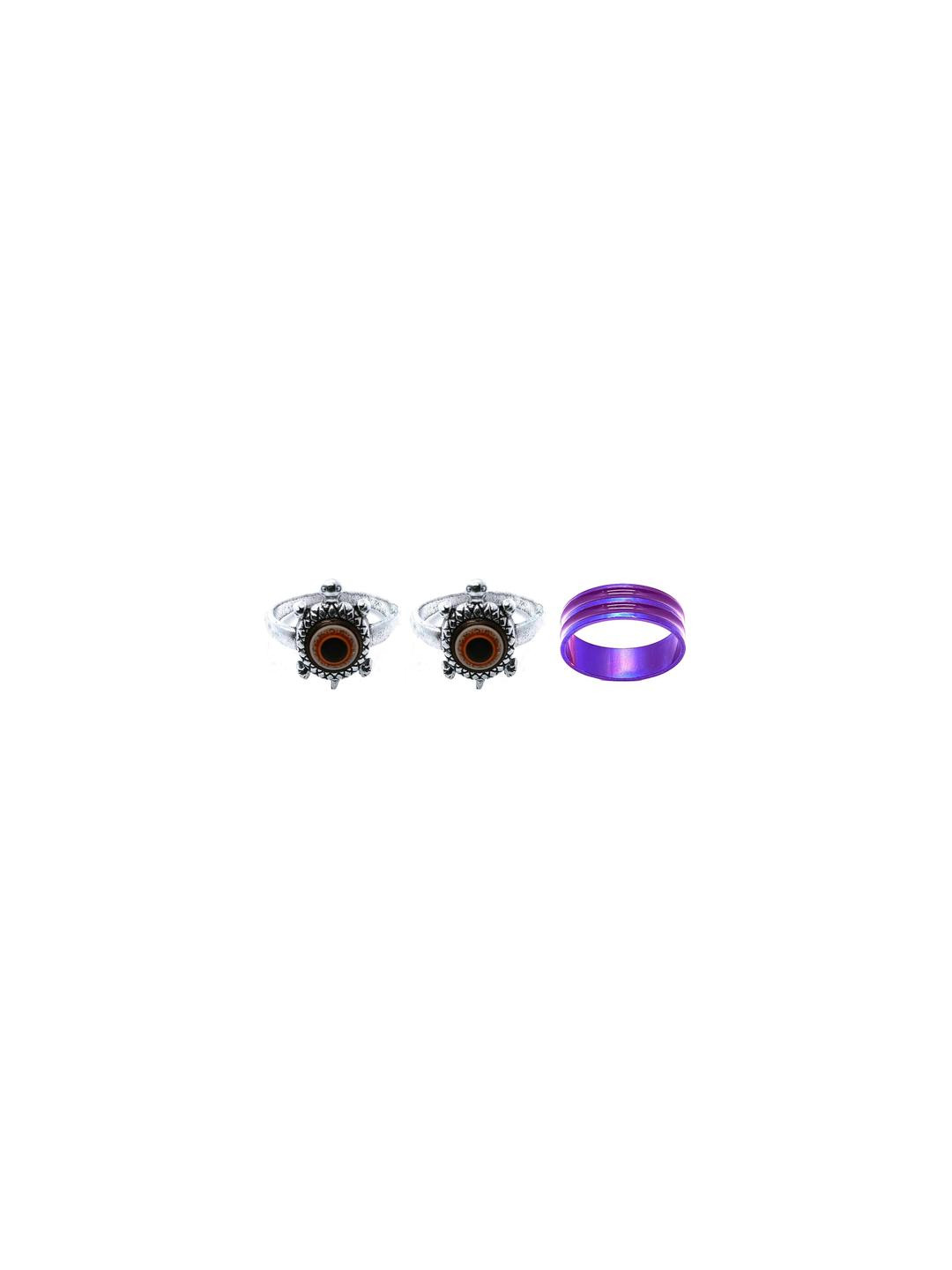 Dynamic Retail Global Set of 3 Rings for Men & Women, Red-Multicolor Alloy Ring ()