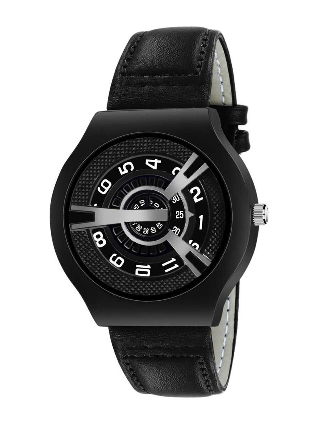 Gopal Shopcart Unisex Dial & Leather Bracelet Style Straps Analogue Watch 701-A_Black