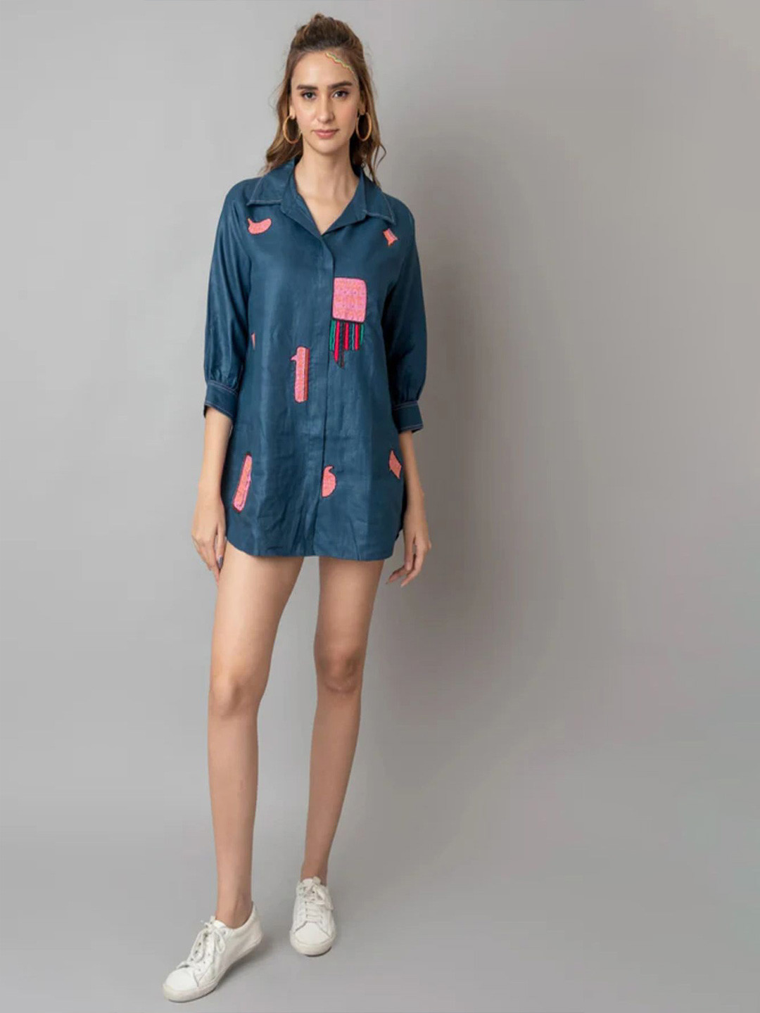 THE HOUSE OF HEMP Women Spread Collar Shirt