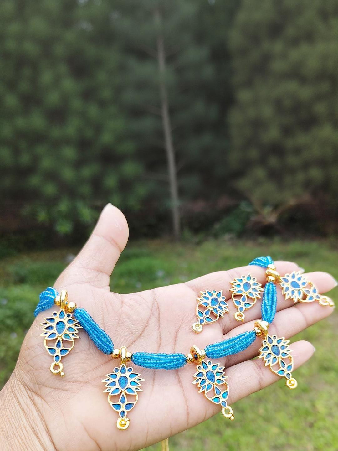 Balaji Gold Women Turquoise Blue Pendant